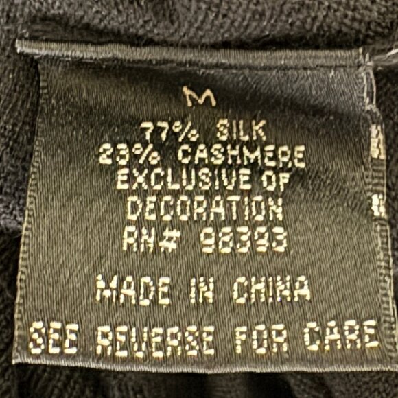 Pamela Dennis Private Client Group Silk & Cashmere V-neck Black Sweater Size M - Picture 6 of 9